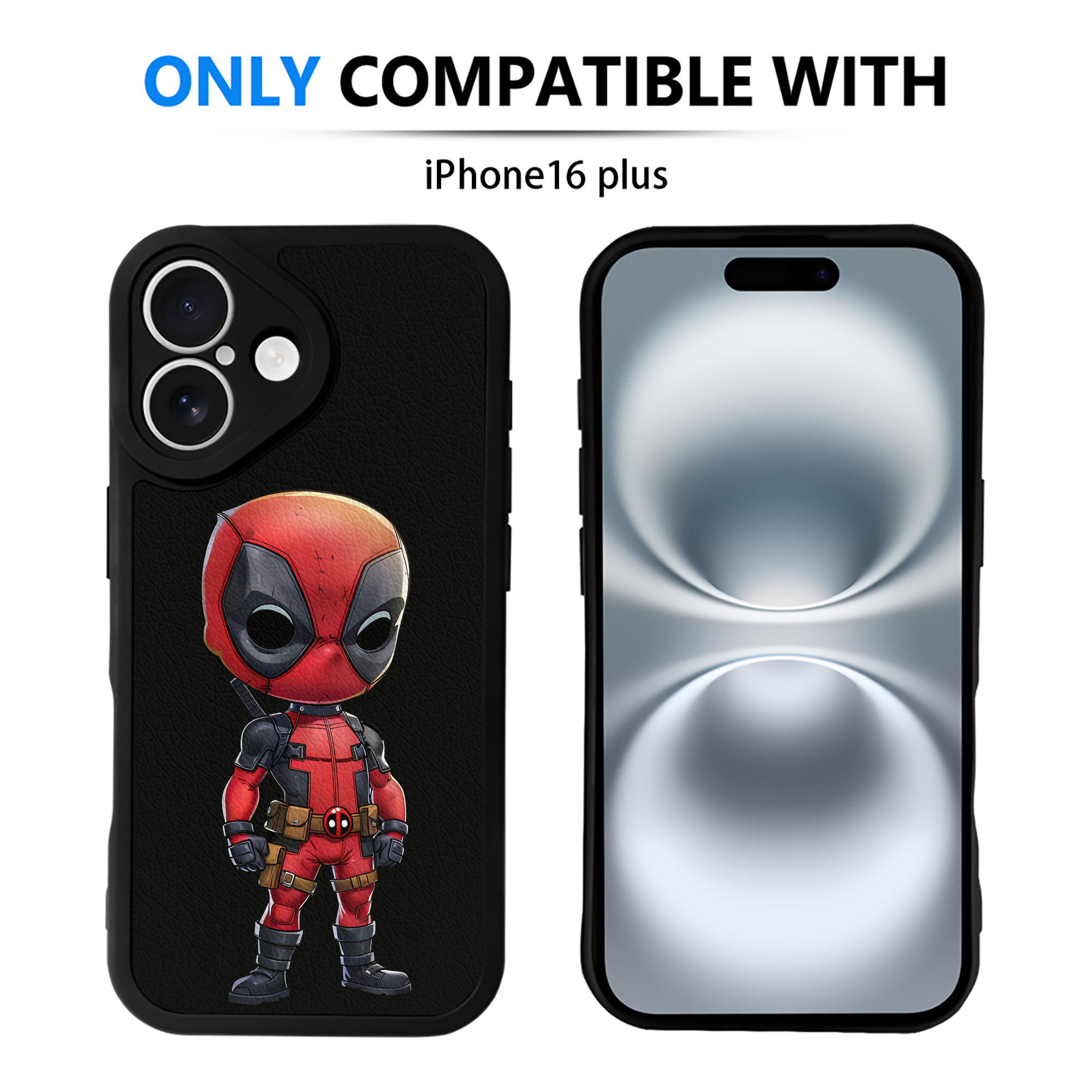 （画像用） Deadpool デッドプール 【iPhone 16シリーズ対応】シリコンスマホケース（レザー調） 材質：シリコン